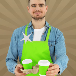 Tablier vert fluorescent -blanc