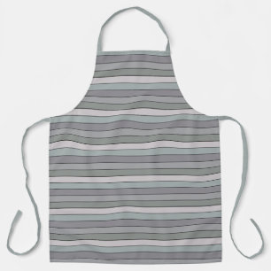 Tablier Vert gris avec des rayures noires sur papier aquar