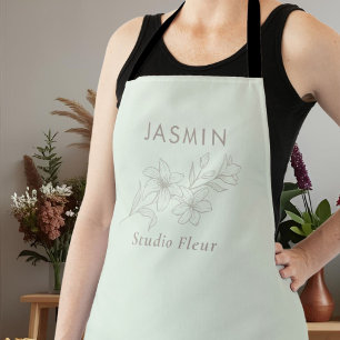 Tablier Vert menthe   Employé floral élégant