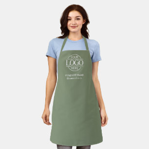 Tablier Vert sauge Logo personnalisé Uniforme personnalisé