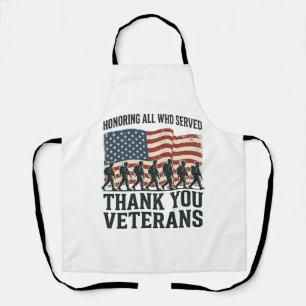 Tablier Vêtements de drapeau militaire patriotique Merci a