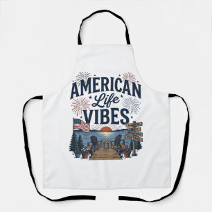 Tablier Vibes de la vie américaine T-shirt vectoriel du la