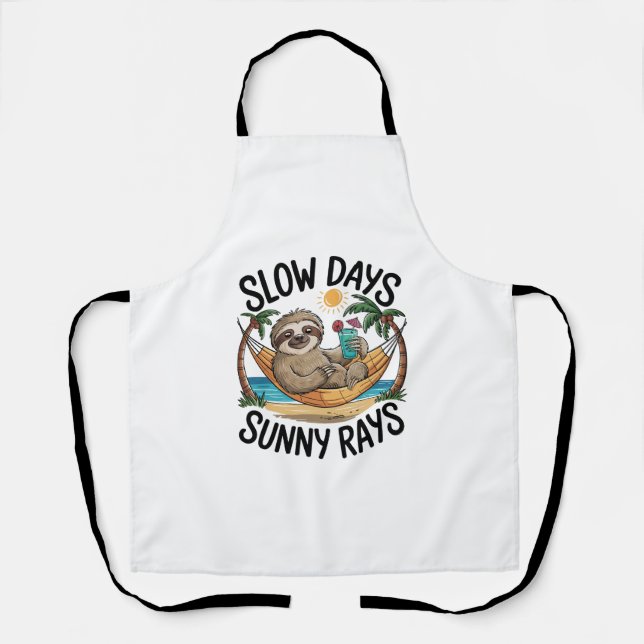 Tablier Vibes d'été Sloth Funny Lazy Float (Recto)