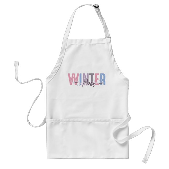 Tablier Vibes d'hiver - Typographie Pastel Soft (Devant)