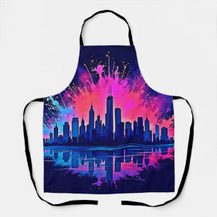 Tablier Vibrant art de splash Cityscape