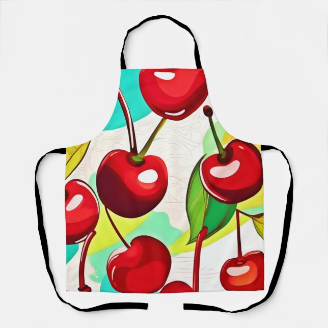 Tablier Vibrant Cherry Motif (Recto)