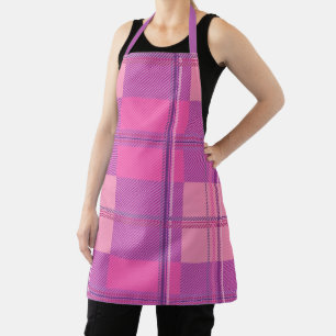 Tablier Vibrant Magenta Rose Carreaux Esthétique