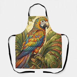 Tablier Vibrant perroquet arc-en-ciel Art nouveau