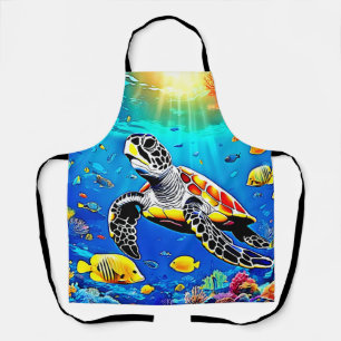 Tablier Vibrant Turtle Reef Life
