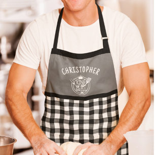 Tablier Vichy Nom personnalisé Roi du Grill