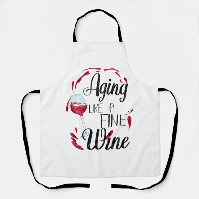 Tablier Vieillir comme un vin fin (Recto)