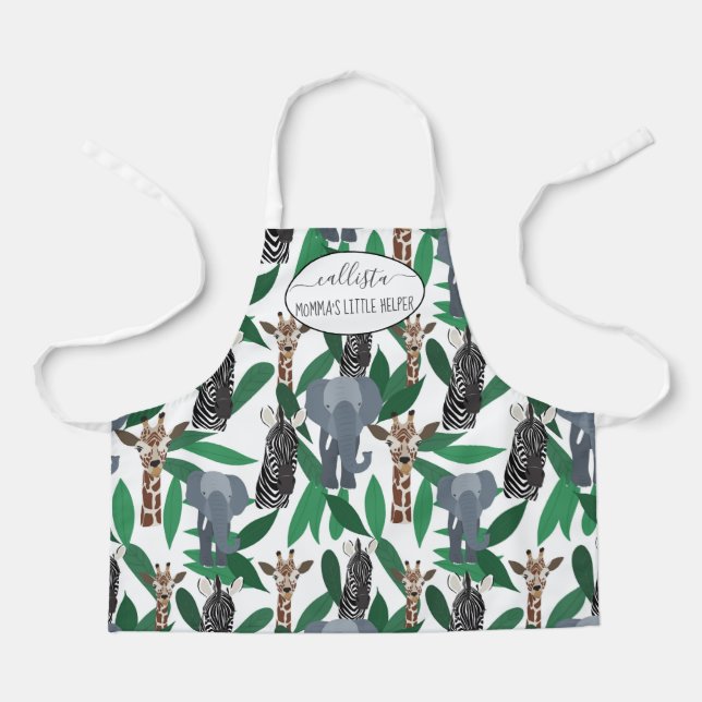 Tablier Vierge Zebra Elephant Giraffe Safari Animals (Recto)