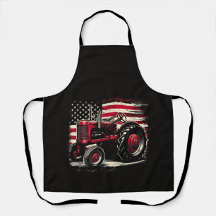 Tablier Vieux tracteur Farmall Cub Drapeau américain Patri