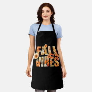 Tablier Villes d'automne aquarelle fleurs sauvages feuille