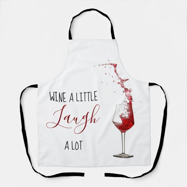 Tablier Vin Amusant Un Peu Rire Beaucoup (Recto)