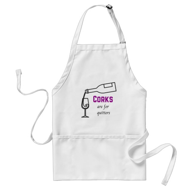 Tablier Vin Apron Lover, Corks sont pour Quitters Apron (Devant)