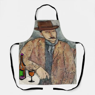 Tablier Vin & Artiste en Casquette, Design ajouter du text