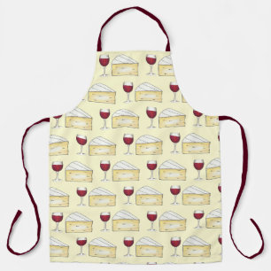 Tablier Vin et fromage Vin rouge Verre Brie Fromage Weese