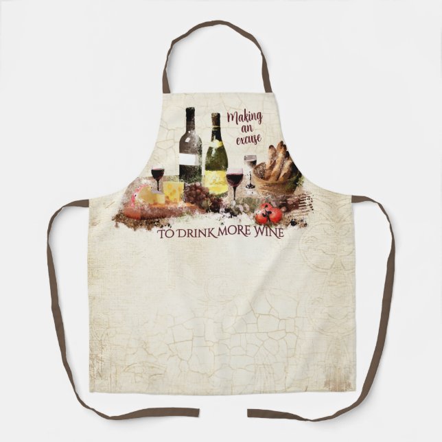 Tablier Vin fête fromage raisins cuisine de style toscan (Recto)