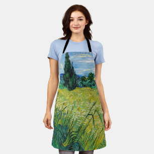 Tablier Vincent van Gogh - Champ de blé vert avec Cypress