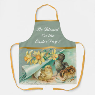 Tablier Vintage 3 poulets Vacances de Pâques