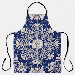 Tablier Vintage Bleu : Elégant Motif sans couture.