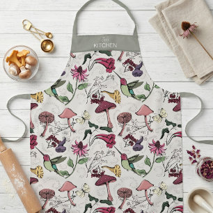 Tablier Vintage Botanique Floral Colibri