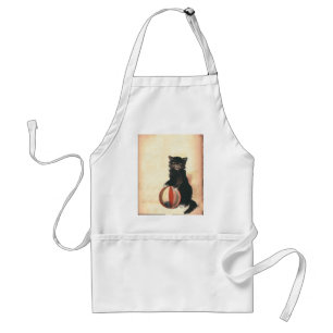 Tablier Vintage HALLOWEEN Chat noir