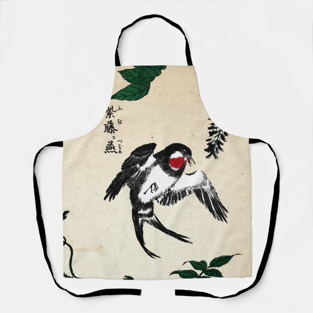 Tablier Vintage japonais Bird et Wisteria (Recto)