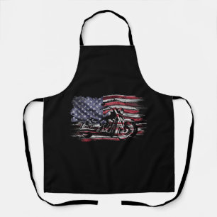 Tablier Vintage Motorcycle USA Drapeau Retro Biker, Motorc