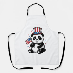 Tablier Vintage Patriote Panda Drapeau Conception de Chemi