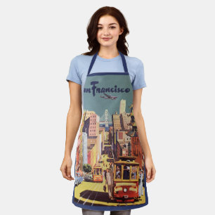 Tablier Vintage San Francisco Cable Cars Travel Poster Art