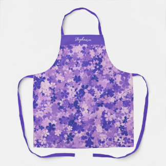 Tablier Violet Floral Élégant Violet Blossom Motif