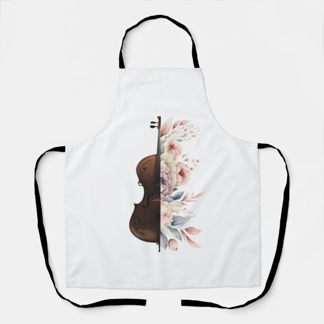 Tablier Violon aux fleurs. (Recto)