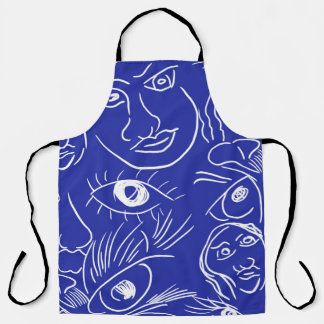 Tablier Visage de beauté : dessin à une ligne.