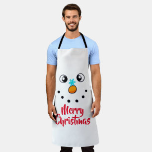 Tablier Visage de Bonhomme de Neige Festif Joyeux Noël