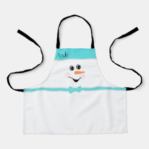 Tablier Visage de bonhomme de neige personnalisé mignon mo