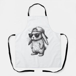 Tablier Visage de Lapin avec Lunettes de Soleil Casquette 