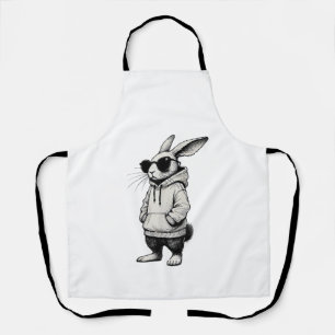 Tablier Visage de lapin avec lunettes de soleil pour garço
