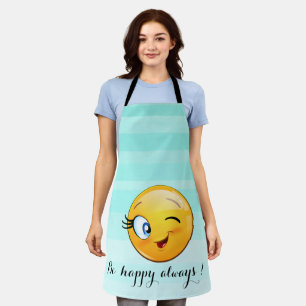 Tablier Visage d'Emoji clin d'œil adorable - Soyez heureux