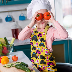 Tablier Voitures de caricature Jaune