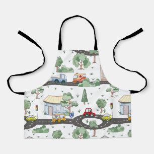 Tablier Voitures mignonnes en Ville Motif pour petits garç