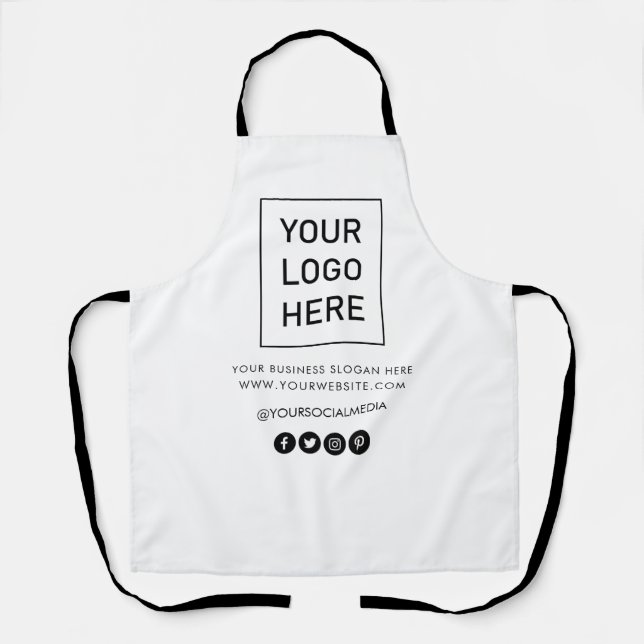 Tablier Votre entreprise Logo et Entreprise de texte Marqu (Recto)