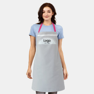 Tablier Votre logo demi-sphère sangles rose gris