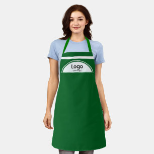 Tablier Votre logo demi-sphère sangles vertes vertes