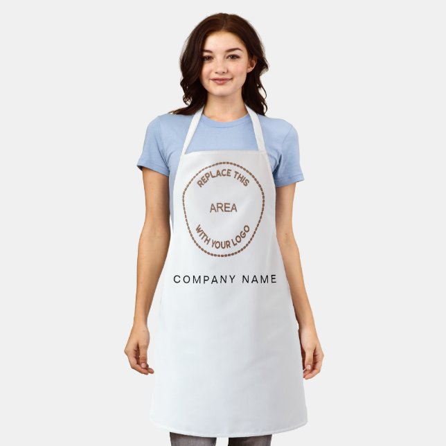 Tablier Votre logo d'entreprise Nom de l'entreprise Blanc (Porté)