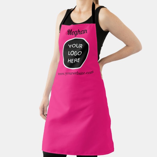 Tablier Votre logo Hot Pink Elegant Yellow Business (Insitu)