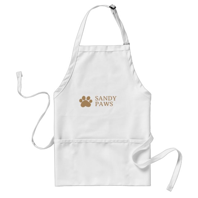 Tablier Votre logo Nom commercial Empreinte de patte Chien (Devant)