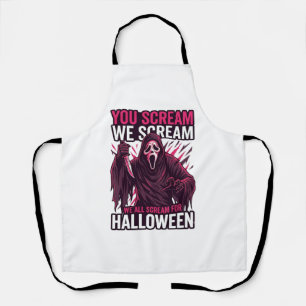 Tablier Vous criez nous Halloween Ghostface Couteau Sangla