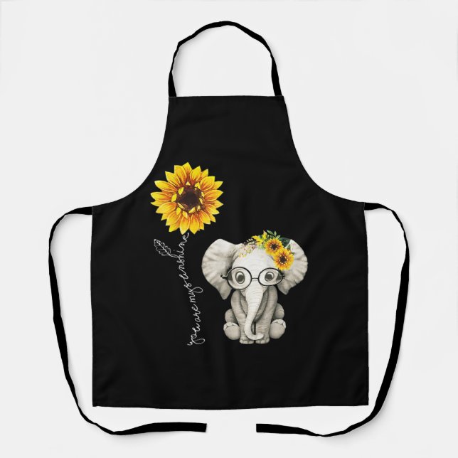 Tablier Vous Êtes Mon Sunshine Hippie Sunflower Elephant (Recto)